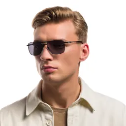 Shop EYE'M Rectangle Sunglasses in Black online.