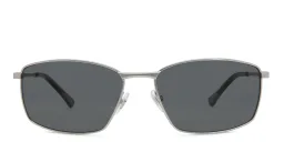 Shop EYE'M Wide Rectangle Sunglasses in Silver online.