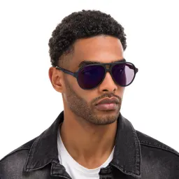 Shop EYE'M Square Sunglasses in Blue online.