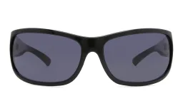 Shop EYE'M Wide Rectangle Sunglasses in Black online.