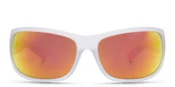 Shop EYE'M Wide Rectangle Sunglasses in Clear online.