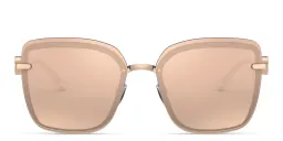Shop BVLGARI Square Sunglasses in Pink Gold online.