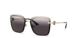 Shop BVLGARI Square Sunglasses in Pink Gold online.