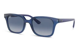 Shop Ray-Ban Junior Kids Square Sunglasses in Transparent Blue online.