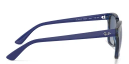 Shop Ray-Ban Junior Kids Square Sunglasses in Transparent Blue online.