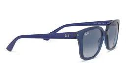 Shop Ray-Ban Junior Kids Square Sunglasses in Transparent Blue online.