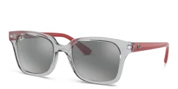 Shop Ray-Ban Junior Kids Square Sunglasses in Transparent Grey online.