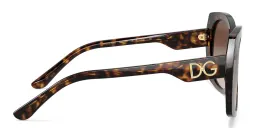 Shop Dolce & Gabbana Wide Square Sunglasses in Havana online.
