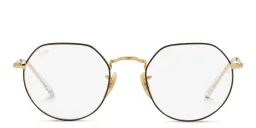 Shop Ray-Ban Jack Optics Unisex Irregular Eyeglasses in Matte Gold online.