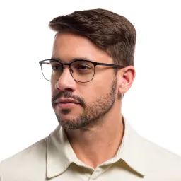 Shop Emporio Armani Oval Eyeglasses in Matte Black online.