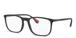 Shop Emporio Armani Square Eyeglasses in Matte Black online.