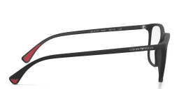 Shop Emporio Armani Square Eyeglasses in Matte Black online.