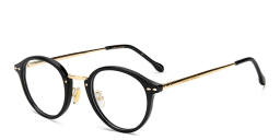 Shop ISABEL MARANT Round Eyeglasses in Black Gold online.