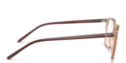 Shop Ray-Ban Logo Signature Unisex Square Eyeglasses in Beige online.