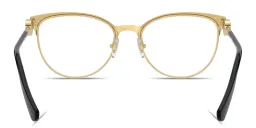 Shop VERSACE Medusa Cat-Eye Eyeglasses in Black On Gold online.