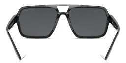 Shop Prada Linea Rossa Logo Signature Rectangle Sunglasses in Black online.