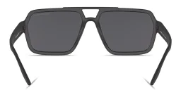 Shop Prada Linea Rossa Logo Signature Wide Rectangle Sunglasses in Black online.