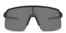 Shop Oakley Half-Rim Wide Rectangle Sunglasses in Matte Black online.