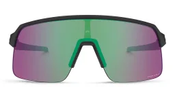 Shop Oakley Half-Rim Wide Rectangle Sunglasses in Black online.