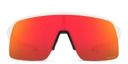 Shop Oakley Half-Rim Wide Rectangle Sunglasses in White online.