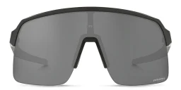 Shop Oakley Half-Rim Wide Rectangle Sunglasses in Shiny Black online.