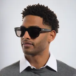Shop Cartier Signature C de Cartier Rectangle Sunglasses in Black online.
