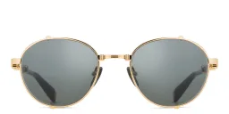 Shop BALMAIN Brigade I Unisex Round Sunglasses in Gold online.