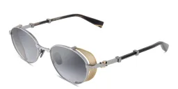 Shop BALMAIN Brigade I Unisex Round Sunglasses in Silver online.