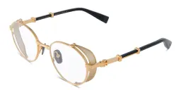 Shop BALMAIN Brigade I Unisex Round Eyeglasses in Gold online.