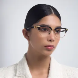 Shop BALMAIN Legion II Unisex Square Eyeglasses in Gold online.