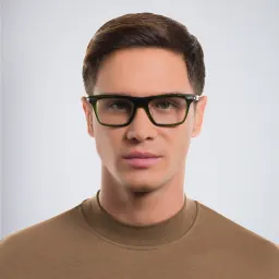 Shop BALMAIN Sentinelle I Unisex Square Eyeglasses in Green online.