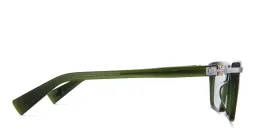 Shop BALMAIN Sentinelle I Unisex Square Eyeglasses in Green online.