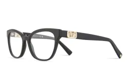 Shop VALENTINO V Logo Cat-Eye Eyeglasses in Black online.