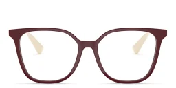 تسوق نظارات طبية مربّعة مزيّنة بمسامير العلامة فالنتينو بلون خمري أونلاين.