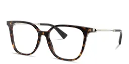Shop VALENTINO Stud Square Eyeglasses in Havana online.