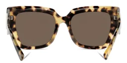Shop VALENTINO V Logo Square Sunglasses in Yellow Havana online.