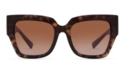 Shop VALENTINO V Logo Square Sunglasses in Havana online.
