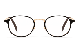 Shop DAVID BECKHAM Round Eyeglasses in Matte Brown Ruthenium online.