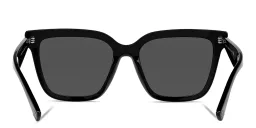 Shop VALENTINO Stud Square Sunglasses in Black online.