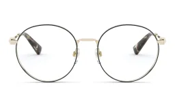 Shop VALENTINO Stud Round Eyeglasses in Black online.