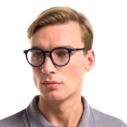Shop EYE'M Round Eyeglasses in Blue online.