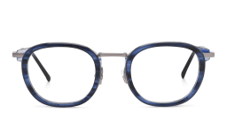 Shop EYE'M Square Eyeglasses in Silver Blue online.