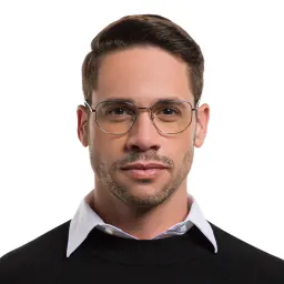 Shop EYE'M Irregular Eyeglasses in Silver online.