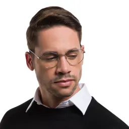 Shop EYE'M Irregular Eyeglasses in Silver online.