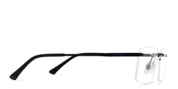 Shop EYE'M Rimless Wide Rectangle Eyeglasses in Black online.