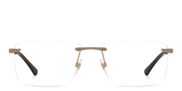 Shop EYE'M Rimless Wide Rectangle Eyeglasses in Silver online.