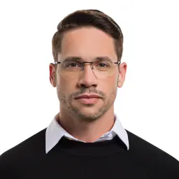 Shop EYE'M Rimless Wide Rectangle Eyeglasses in Gunmetal online.