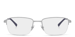 Shop EYE'M Half Rim Rectangle Eyeglasses in Silver online.
