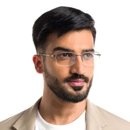 Shop EYE'M Half Rim Rectangle Eyeglasses in Dusty Rose online.