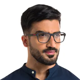 Shop EYE'M Wide Rectangle Eyeglasses in Black online.